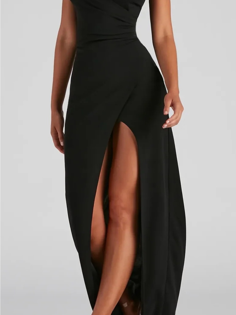 Windsor Black High-Low Maxi Dress with Front Slit